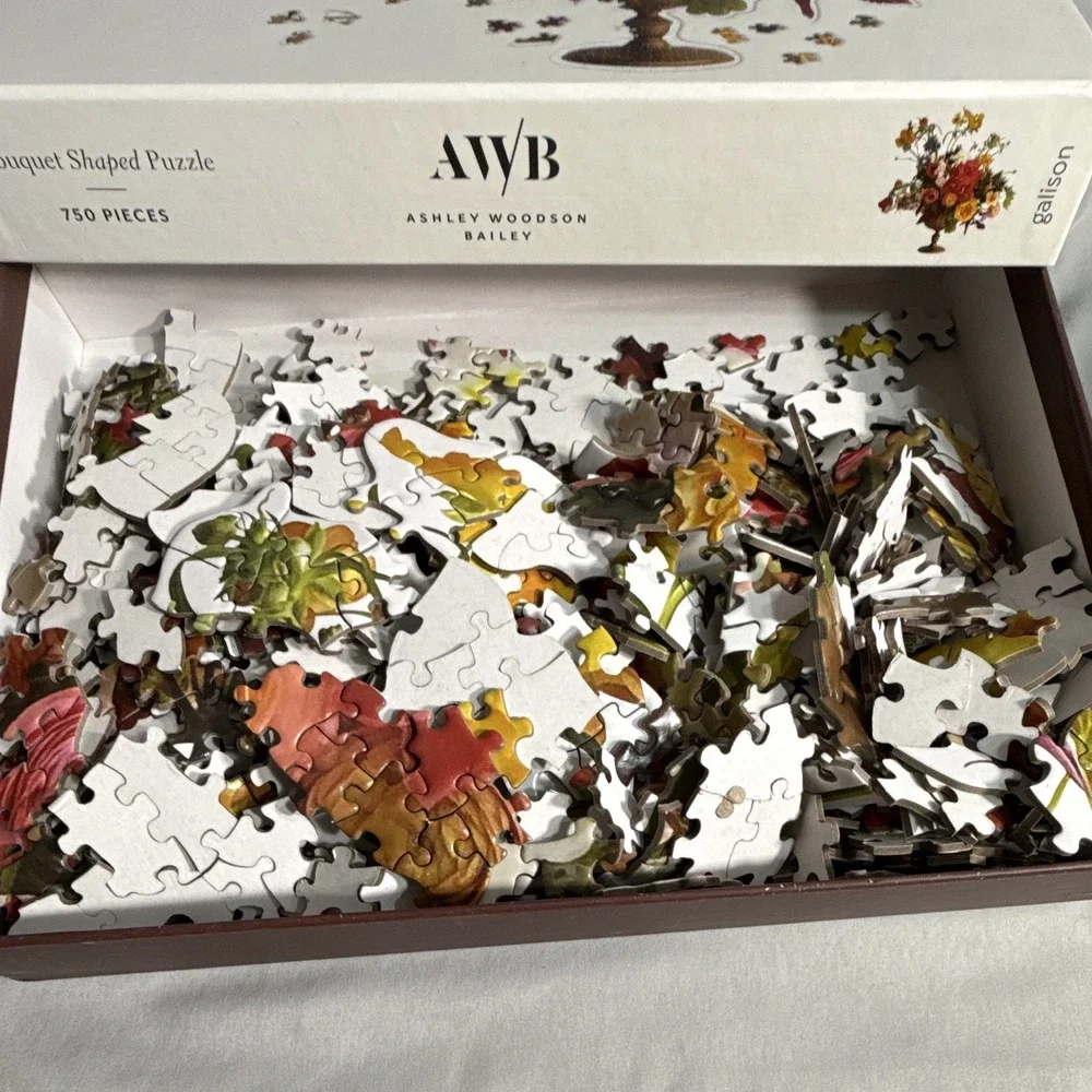 Galison AWB Ashley Woodson Bailey Bouquet Shaped 750 Piece Jigsaw Puzzle